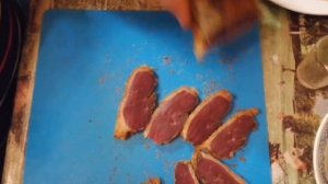 Вяленая утиная грудка.(часть-2) Первая дегустация))