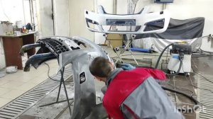 пошаговое шпатлевание спаянного бампера/шпатлевка HB BODY 222