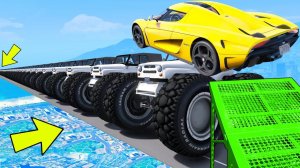 МОЖНО ЛИ ПЕРЕПРЫГНУТЬ 100+ МОНСТР ТРАК В ГТА 5! ЭКСПЕРИМЕНТЫ GTA 5 ONLINE!