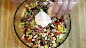 Рецепт Салата Мясной Винегрет (Russian Salad Meat Vinegrette or Vinegret)