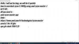 How to overclock/boost ryzen 5 3400g using amd ryzen master
