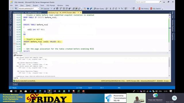 SQL Friday episode 11 - Torsten Strauss on "Performance tuning with Optimistic Concurrency (lvl 300 смотреть онлайн