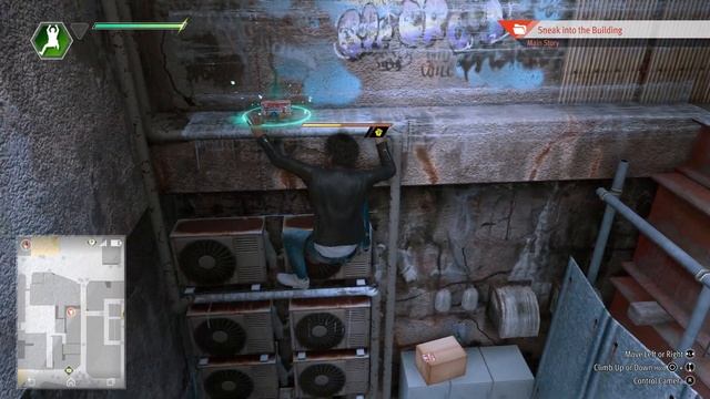 Lost Judgment - Chapter 01: Sneak Into The Building: Parkour Tutorial: Grip Gauge, Climbing Gamepla