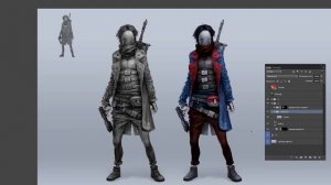 Как красить в фотошопе персонажа CG арт цвет art How to paint a character in photoshop