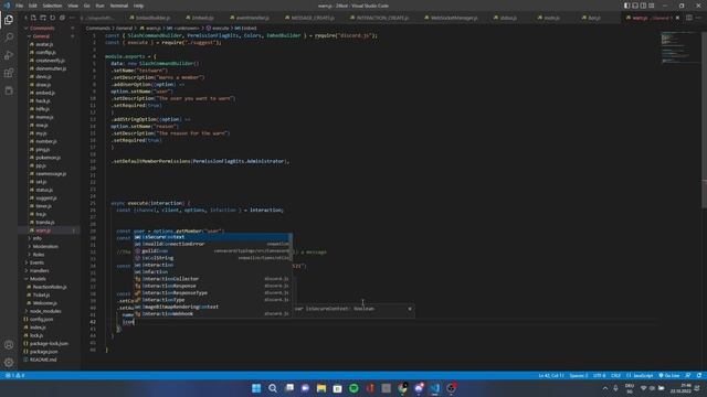DiscordJs V14 Warn, Logs, User Send SlashCommand?