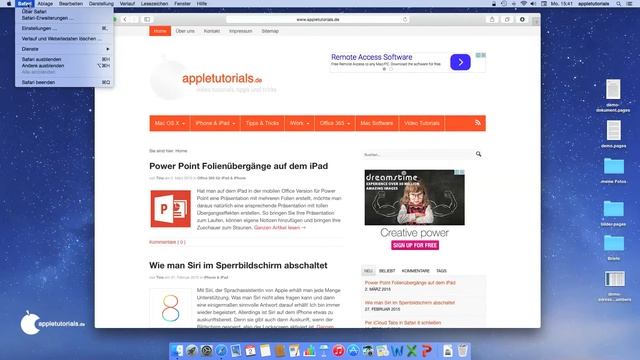 Webseiten in Safari 8 löschen смотреть онлайн