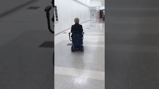 Granny in mobility scooter