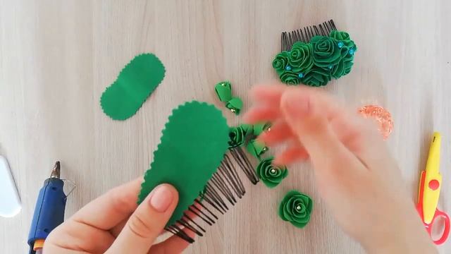 Гребешок для волос своими руками с цветами из фоамирана смотреть онлайн