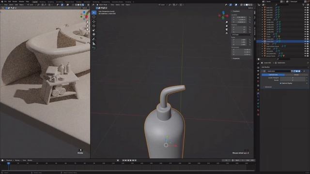 Tiny isometric bathroom made in Blender - 3D modeling timelapse смотреть онлайн