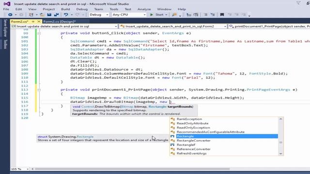 c# tutorial for beginners: Print data from dataGridView In C#