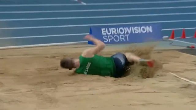 Максим Андралойть в прыжке в длину в семиборье на чемпионате Европы по легкой атлетике смотреть онлайн