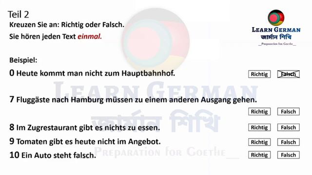 Video 184 - Goethe Zertifikat A1 Hören Modelltest mit Lösung am Ende || Hören || Practice Mock Test