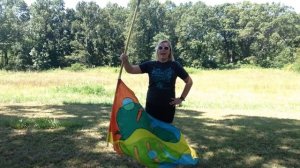 Windmill Toss/Blue Devil Toss on flag - How to color guard