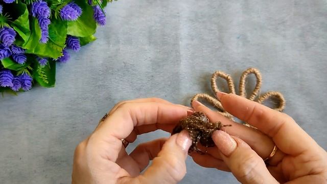 Корзинка-конфетница из джута и бусин на ножках своими руками Еще один вариант  МК\Master diy