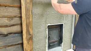 За 300 рублей отделал печной портал в бане#декор под камень