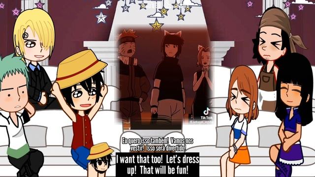 One Piece Straw Hats react to Naruto || Team 7 || gacha react