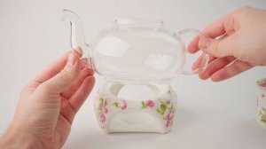 Чайник заварочный стеклянный Нежный Прованс, GET&JOY, 600 мл