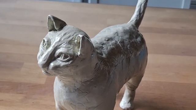 Кошка и лама из керамипласта. Поделки из моделирующей массы. Фигуры из глины. смотреть онлайн