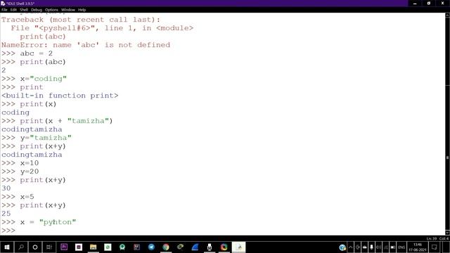 Variables In Python | Basics | Python Series | In English #python #idle #variables