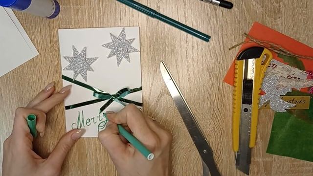 Открытки на Рождество. How to make christmas cards.