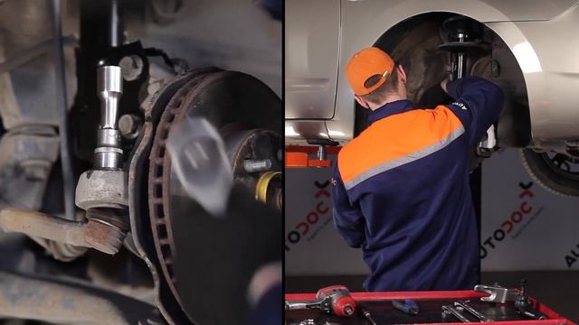 How to change tie rod end / track rod end on TOYOTA PRIUS 2 [TUTORIAL AUTODOC] смотреть онлайн