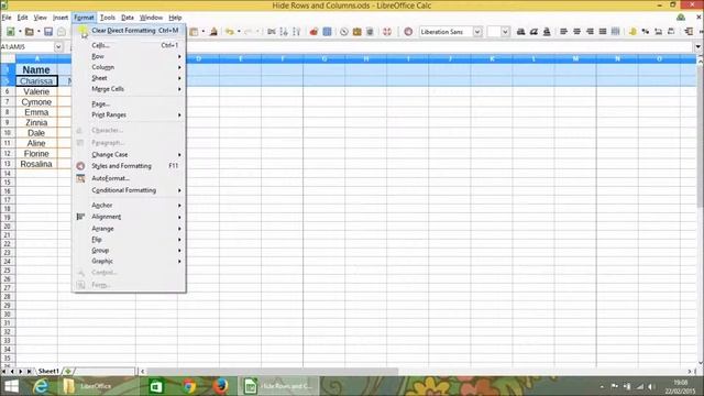libreoffice calc hide and show rows and columns смотреть онлайн