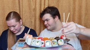 МУКБАНГ BIGSUSHI мукбанг роллы 먹방 мукбанг россия асмр жру ру болталка