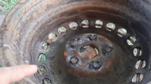 Костровище с 1 автодиска + размеры.