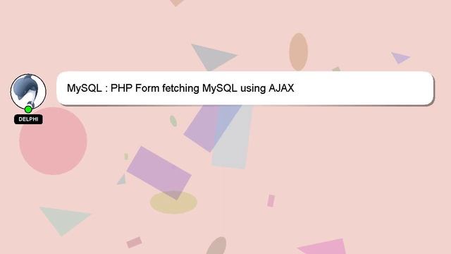 MySQL : PHP Form fetching MySQL using AJAX смотреть онлайн