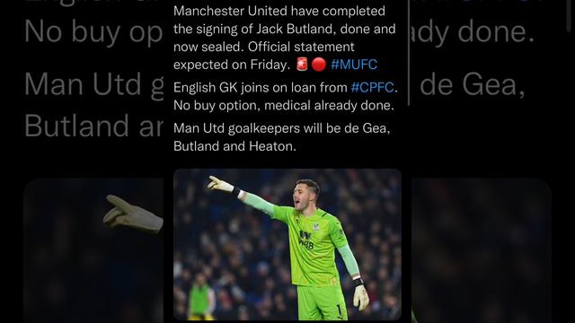 Manchester United have completed the signing of Jack Butland, done and now sealed