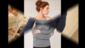 Свитер со Спущенным Плечом Спицами - 2019 / Off The Shoulder Knit Sweater
