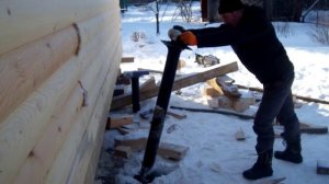 Не серьюзный демонтаж винтовой сваи зимой