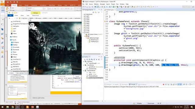 Lecture 7 Java Graphics - 05 การวาดภาพด้วย drawImage 3 смотреть онлайн