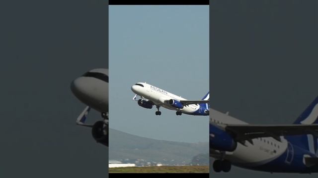 Aegean Airlines Airbus A320 takeoff at Athens Airport ATH/LGAV