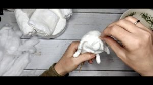 МК Зайчик из ваты / DIY Cotton Bunny