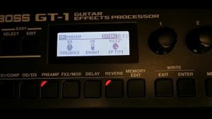 Настройка гитарного процессора Boss GT-1. Чистый звук.