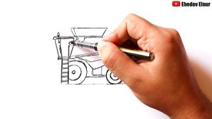 Как нарисовать Комбайн | John Deere Комбайн