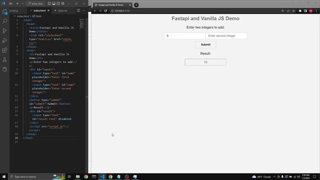 Fun with html, css, javascript, fastapi using gpt chat and GPT 3