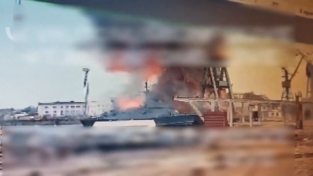 Момент прилета 3-х ракет SCALP по ракетоносителю «Аскольд» в Керчи и фото повреждений