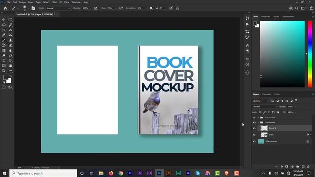 How to Design Book Cover 3 View Mockup in Photoshop