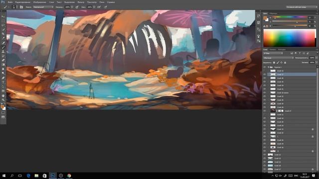 MUSHROOM FOREST speedpaint by Ivan Smirnov. Smirnov School. смотреть онлайн