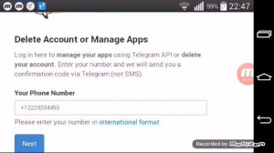 Telegram. Delete account