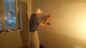Фактурная декоративная штукатурка на кухне,.