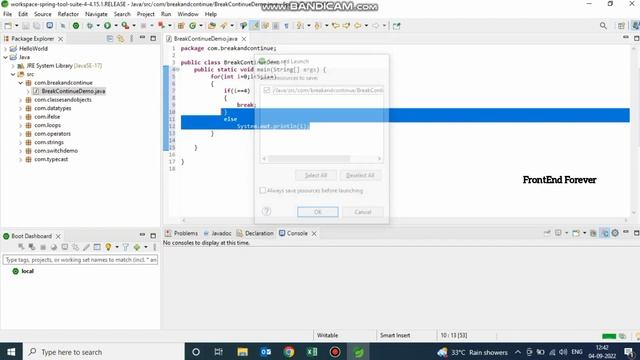 Break And Continue Statement In Java In Tamil | Java Spring Boot Tutorial For Beginners In Tamil |