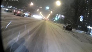 Езда на велосипеде зимой в Москве. Снег стеной катаем шустро !