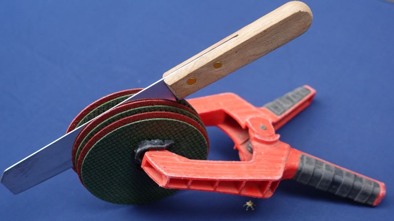 Как заточить нож до бритвенной остроты! -(хитрости с угловой шлифовальной машиной!) | Советы и лайфх смотреть онлайн