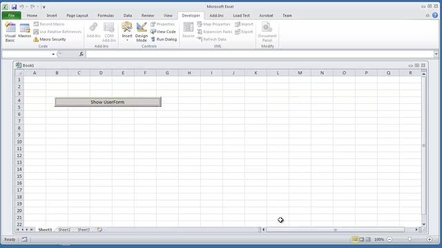 VBA Excel 2010   How to Open a UserForm from a Workbook and Continue to Execute Macro code