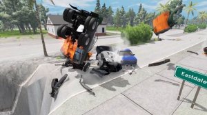 Cars vs Massive Potholes – BeamNG.Drive game | Krasher