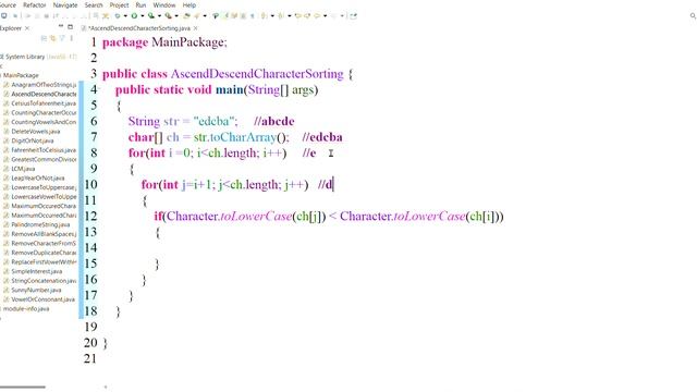 ASCENDING DESCENDING CHARACTER SORTING USING JAVA IN TAMIL