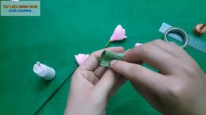 Hướng dẫn làm hoa lay ơn giấy nhún | Hoa giấy nhún | DIY how to make gladiolus crepe paper flower